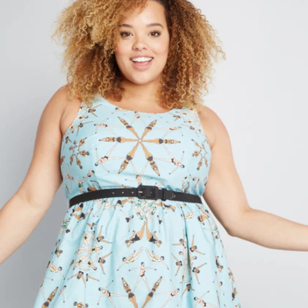 Modcloth X Dupenny "Optimistic Effect" In Swimmers - image 2